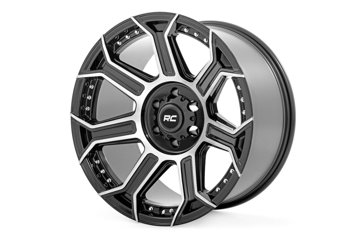 Toyota 4Runner Wheel - Rough Country - 89 Series, One-Piece, 7-Spoke - Black Machined Gun Metal - '86-'89